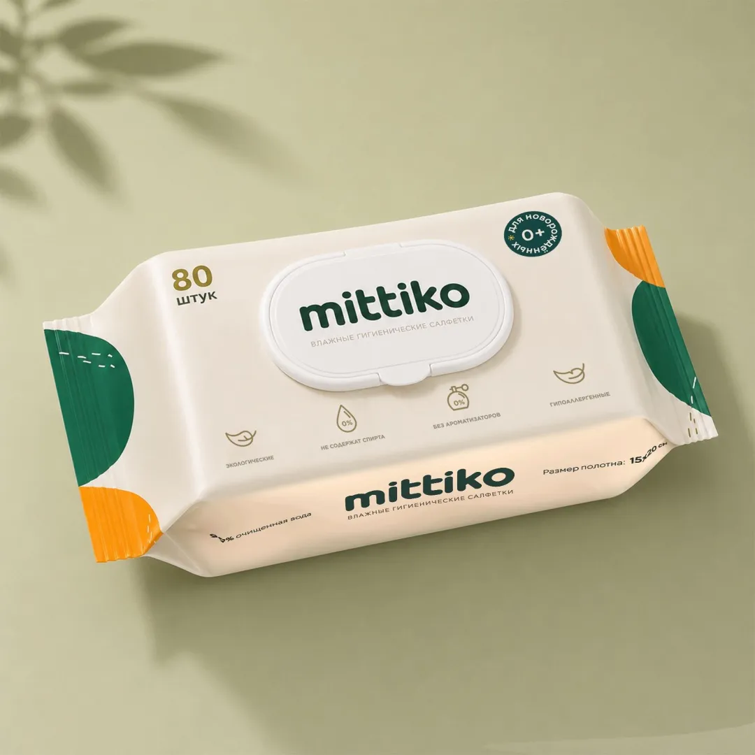 Mittiko wet wipes, 80 pieces